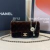 Bolsa Chanel Flap Bag Mini Veludo-Cafe