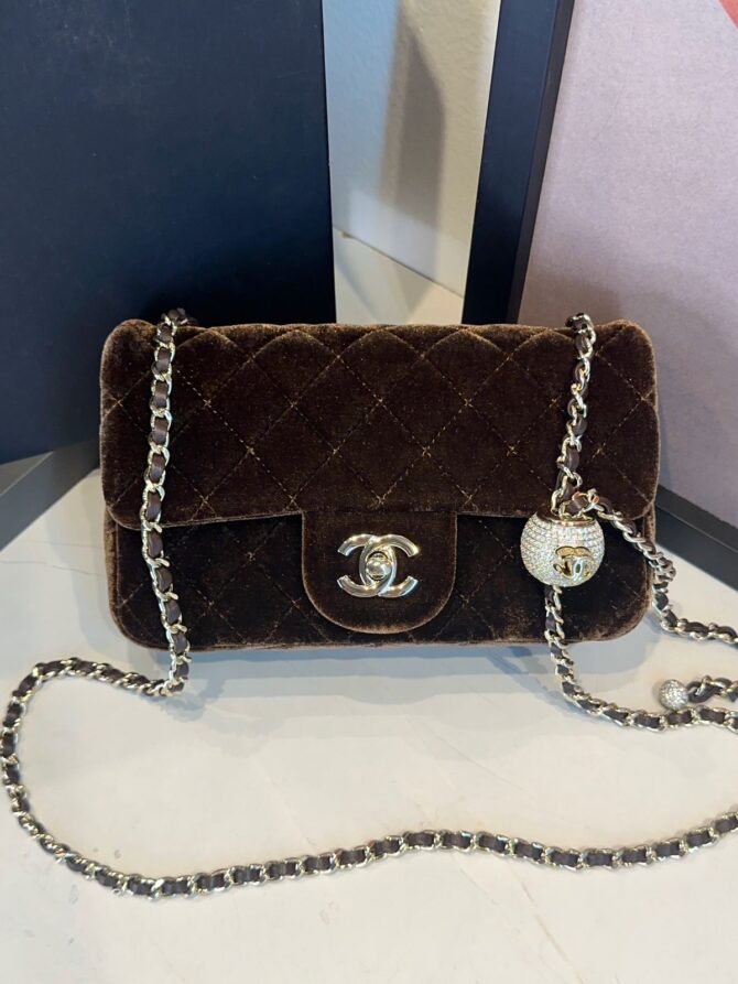 Bolsa Chanel Flap Bag Mini Veludo - Imagem 12