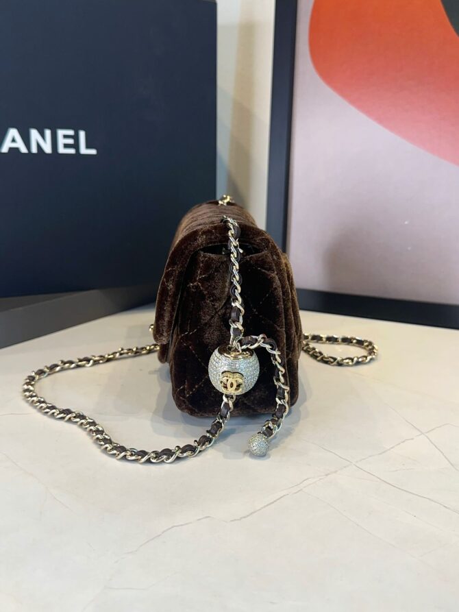 Bolsa Chanel Flap Bag Mini Veludo - Imagem 16