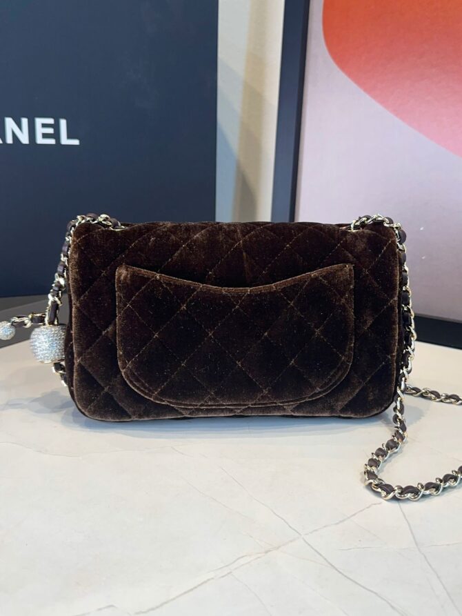 Bolsa Chanel Flap Bag Mini Veludo - Imagem 19