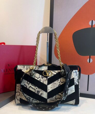 Bolsa Valentino Panthea em Piton e Camurça