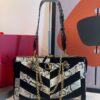Bolsa Valentino Panthea em Piton e Camurça-Preto/Creme