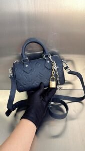 Bolsa LV Nano Speedy Couro- Azul/Prata
