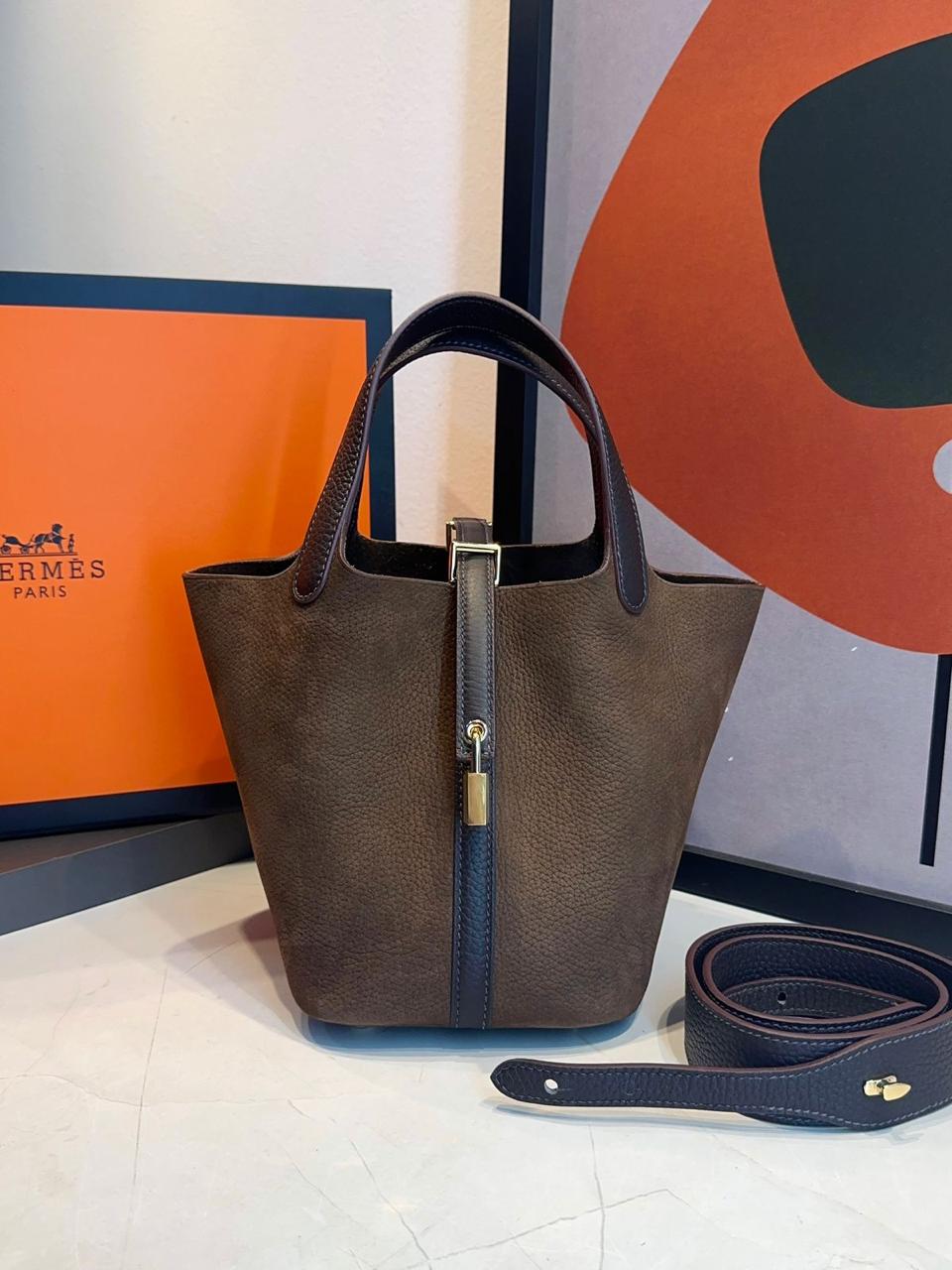 Bolsa Hermes Picotin Lock 18 Camurça - Imagem 2