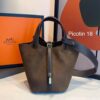 Bolsa Hermes Picotin Lock 18 Camurça-Marrom/Café