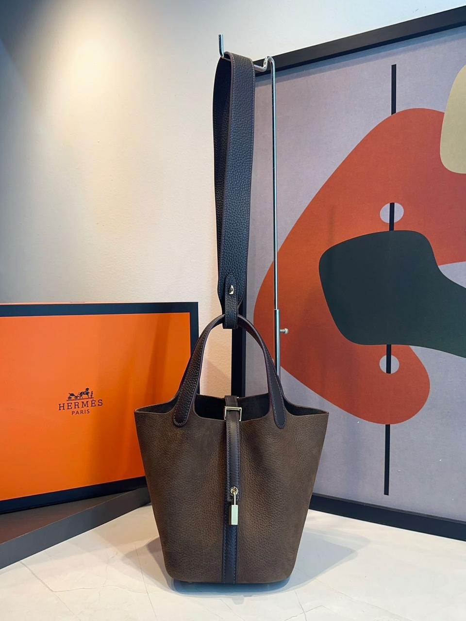 Bolsa Hermes Picotin Lock 18 Camurça - Imagem 4