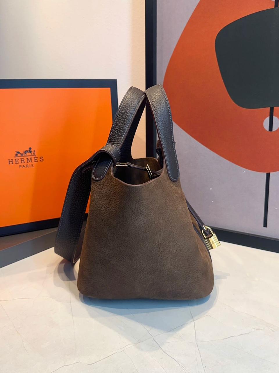 Bolsa Hermes Picotin Lock 18 Camurça - Imagem 5