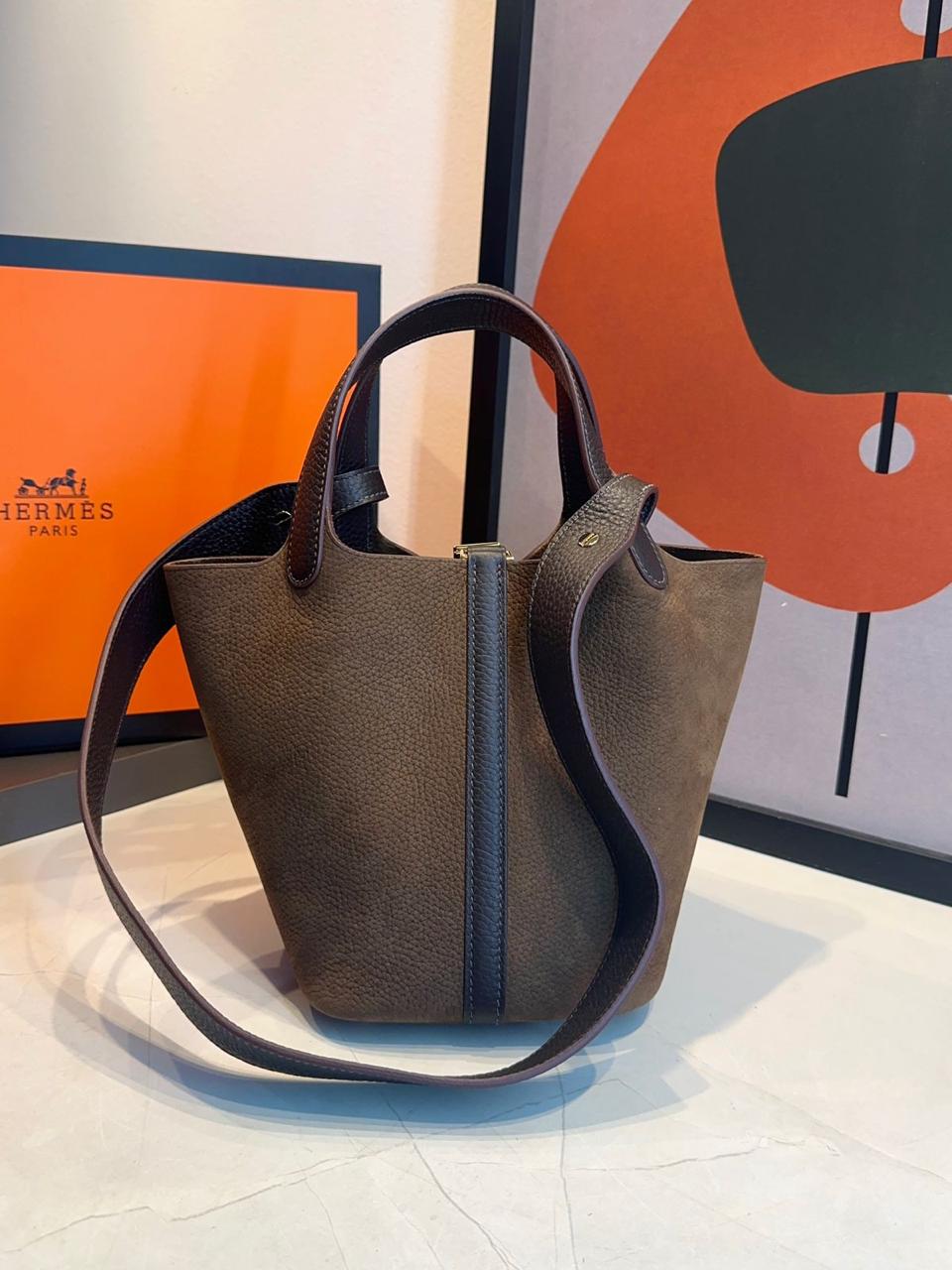 Bolsa Hermes Picotin Lock 18 Camurça - Imagem 6