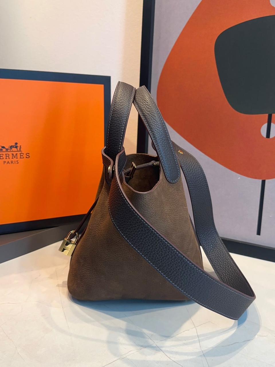 Bolsa Hermes Picotin Lock 18 Camurça - Imagem 7