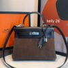 Bolsa Hermes Kelly 28 Camurça- Marrom/Café