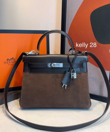 Bolsa Hermes Kelly 28 Camurça