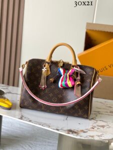 Bolsa LV Speedy Solft 30 -Rosa/Marrom