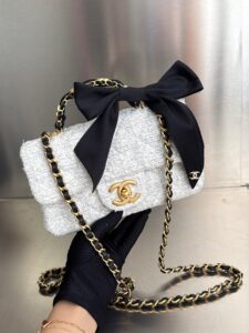 Bolsa Chanel Mini Flap Tweed -Off White