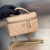 Bolsa Chanel Vanity Corrente-Rosê/Dourado