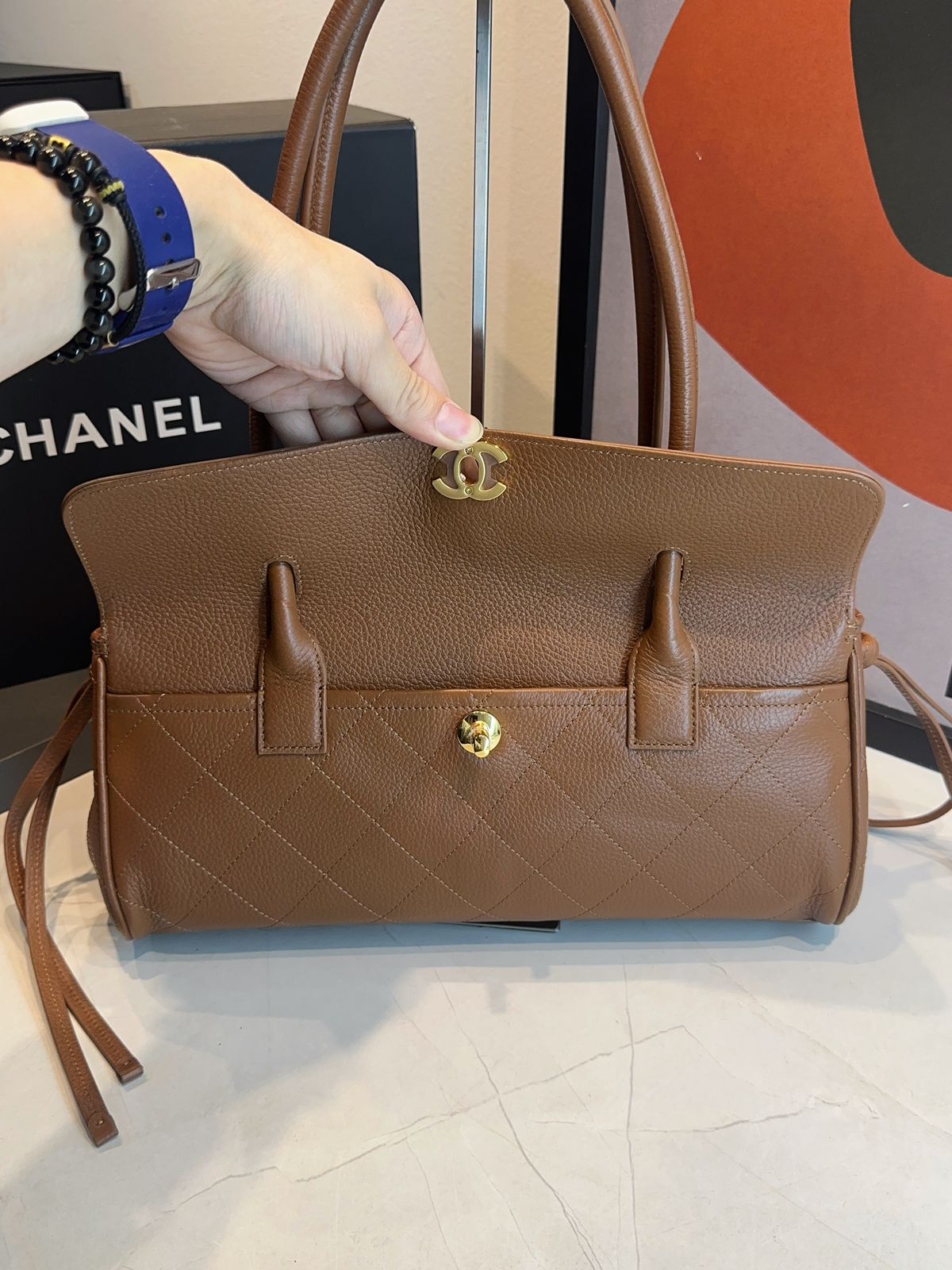 Bolsa Chanel Pequena Granulado - Imagem 18