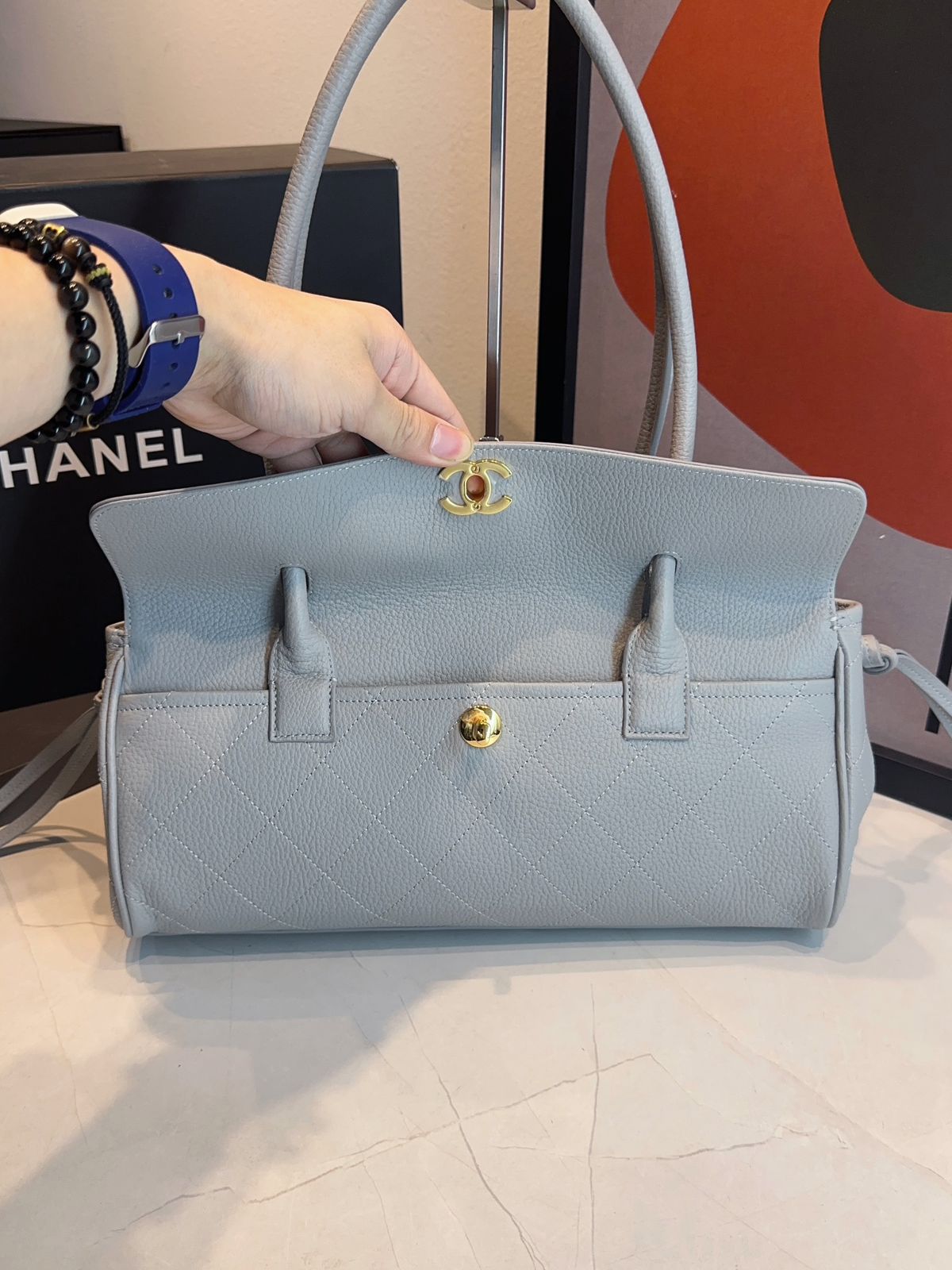 Bolsa Chanel Pequena Granulado - Imagem 4