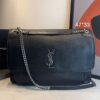 Bolsa YSL Niki G Granulado Grande-Preto/Prata