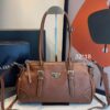 Bolsa Prada Tote Bonnie Média-Caramelo