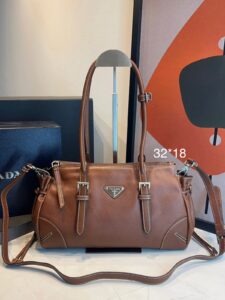 Bolsa Prada Tote Bonnie Média-Caramelo