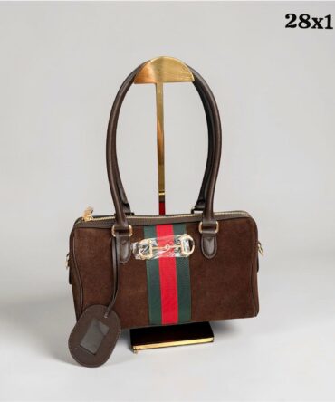 Bolsa Gucci Boston Borsettoo Média Camurça