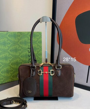 Bolsa Gucci Boston Borsettoo Média Camurça
