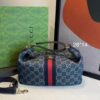 Bolsa Gucci Vanity média com alça superior-Azul Marinho