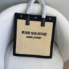 Bolsa Saint Laurent Rive Gauche Palha - Bege/Preto