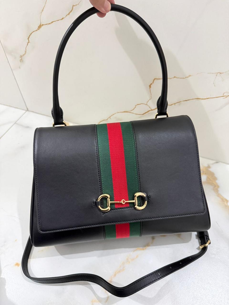 Bolsa Gucci Media Paparazzo Couro