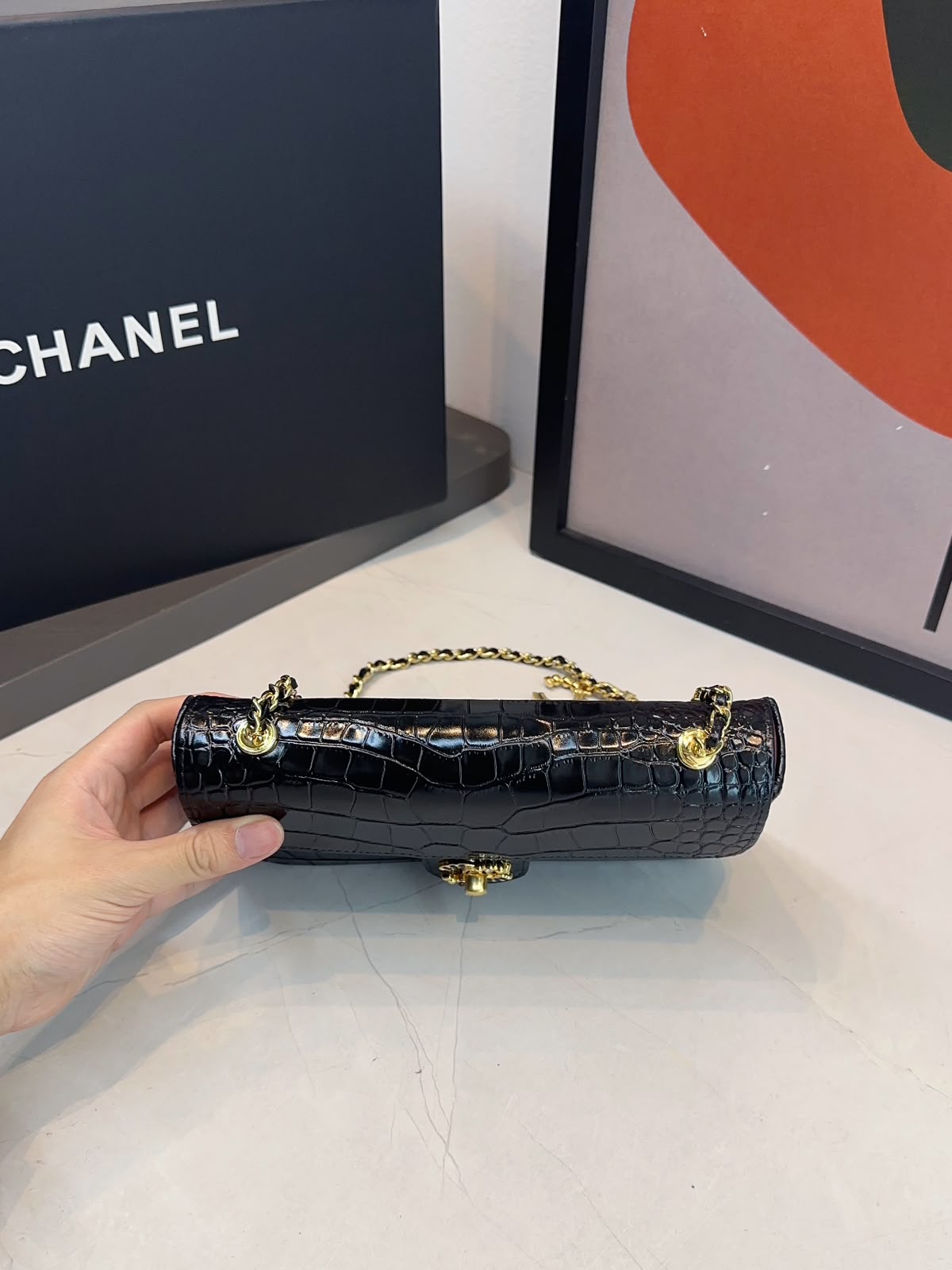 Bolsa Chanel Tiracolo flap Croco - Imagem 7