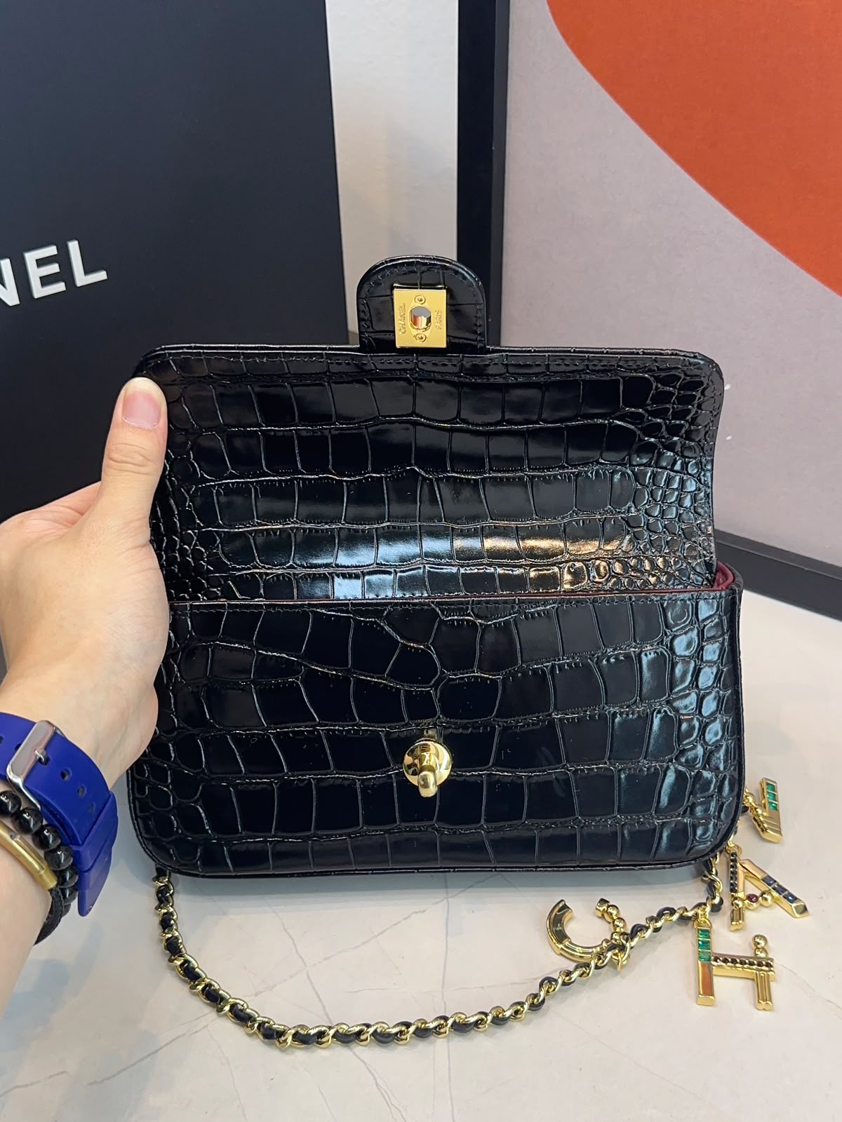 Bolsa Chanel Tiracolo flap Croco - Imagem 10