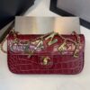 Bolsa Chanel Tiracolo flap Croco-Vinho/Dourado