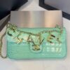 Bolsa Chanel Tiracolo flap Croco-Verde/Dourado