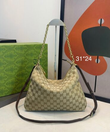 Bolsa Gucci Ombro Média Lady Lunetta Chain Monograma