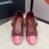 Sapatilha Ballerina Chanel Bicolor-Vinho/Rosa