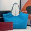 Bolsa Chanel Shopping Suede-Azul