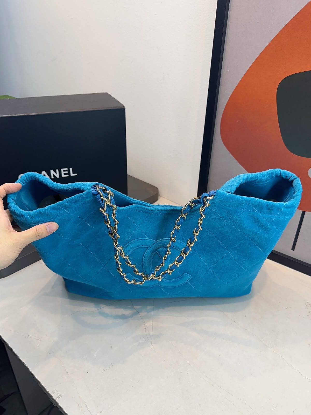 Bolsa Chanel Shopping Suede - Imagem 7