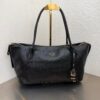Bolsa Prada Tote Ouvert De Couro-Preto
