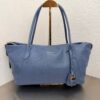 Bolsa Prada Tote Ouvert De Couro-Azul Claro